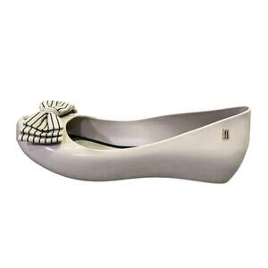 New Girl Mel Melissa Ultragirl‎ + Sweet III PVC Peep Toe Bow Tie Flat Women’s 7